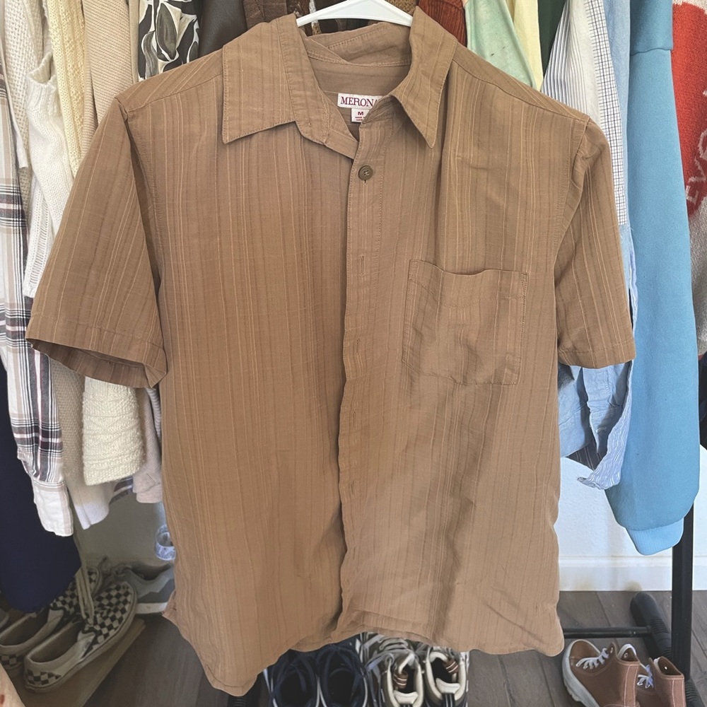 ash brown button down